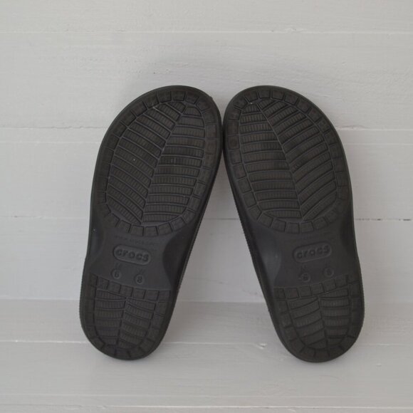 Crocs Unisex Black Slides Sandal Women's 8 Men's 6 Summer Slip-On Adult Classic - Picture 7 of 8